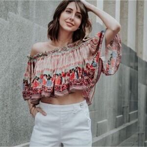 Anthropologie Villa Floral Crop Top NWT